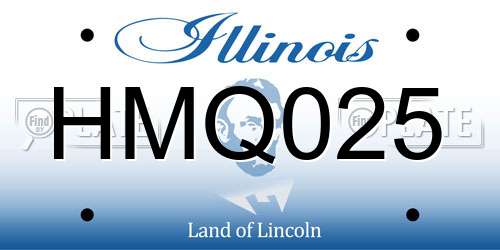 HMQ025 Illinois License Plate