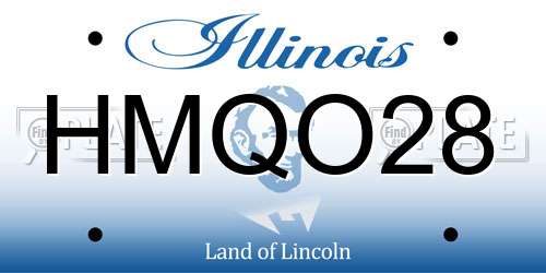 HMQO28 Illinois License Plate