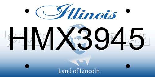 HMX3945 Illinois License Plate