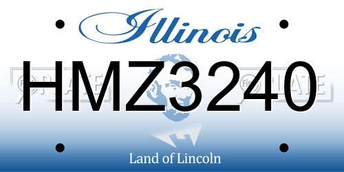 HMZ3240 Illinois License Plate