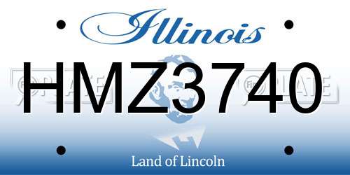 HMZ3740 Illinois License Plate