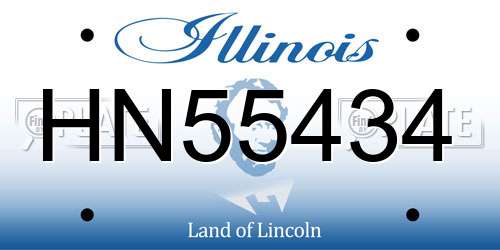 HN55434 Illinois License Plate