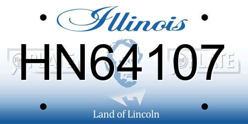 HN64107 Illinois License Plate
