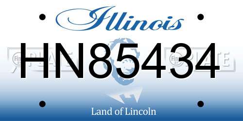 HN85434 Illinois License Plate
