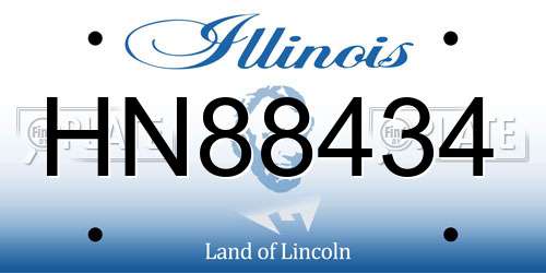 HN88434 Illinois License Plate