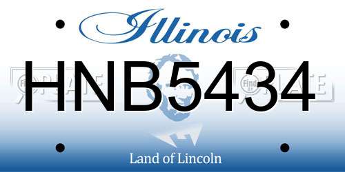 HNB5434 Illinois License Plate
