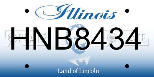 HNB8434 Illinois License Plate
