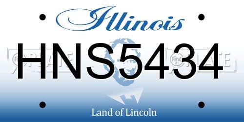 HNS5434 Illinois License Plate