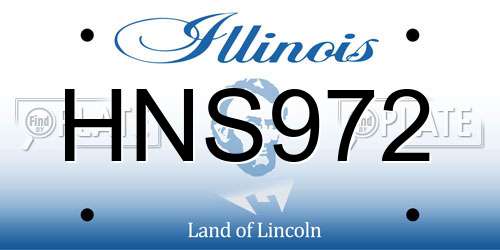 HNS972 Illinois License Plate