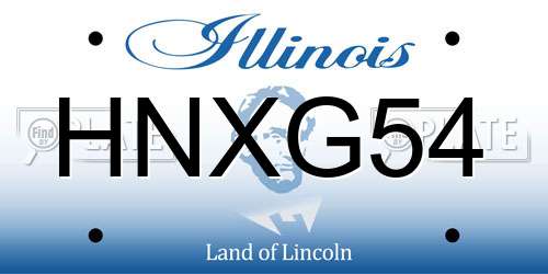 HNXG54 Illinois License Plate
