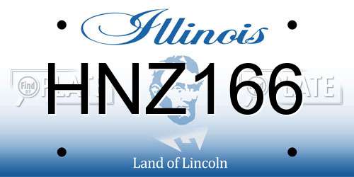 HNZ166 Illinois License Plate