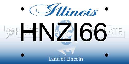 HNZI66 Illinois License Plate