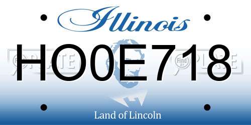 HO0E718 Illinois License Plate