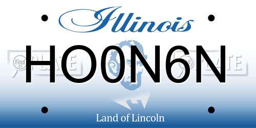 HO0N6N Illinois License Plate