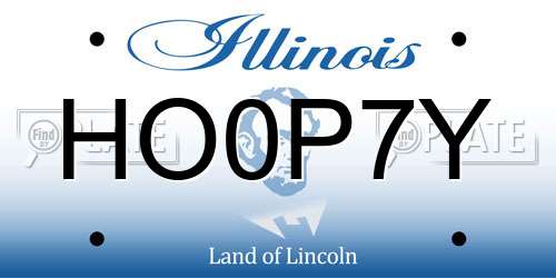 HO0P7Y Illinois License Plate