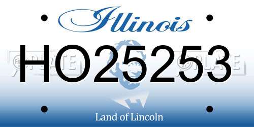 HO25253 Illinois License Plate