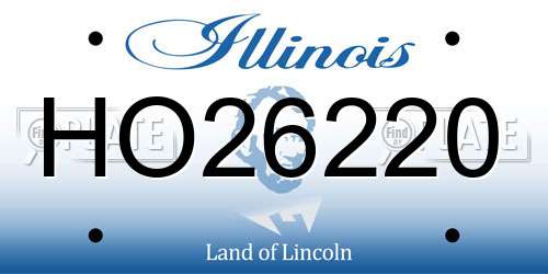 HO26220 Illinois License Plate