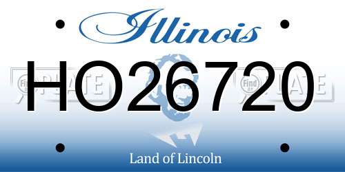 HO26720 Illinois License Plate