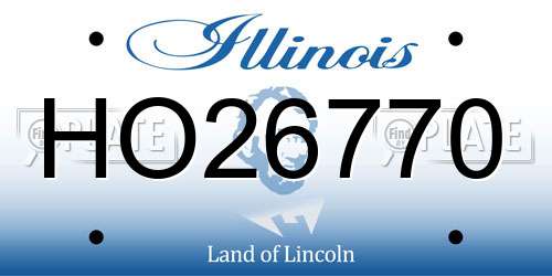 HO26770 Illinois License Plate