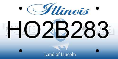 HO2B283 Illinois License Plate