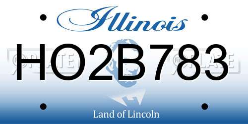 HO2B783 Illinois License Plate