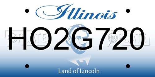 HO2G720 Illinois License Plate