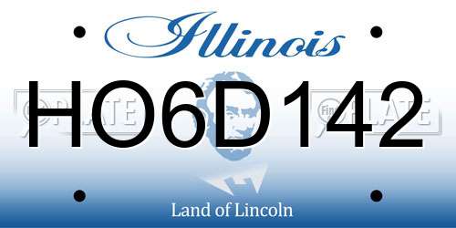 HO6D142 Illinois License Plate