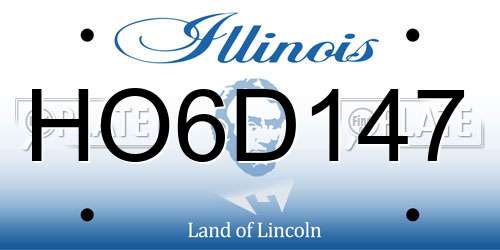 HO6D147 Illinois License Plate