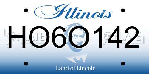 HO6O142 Illinois License Plate