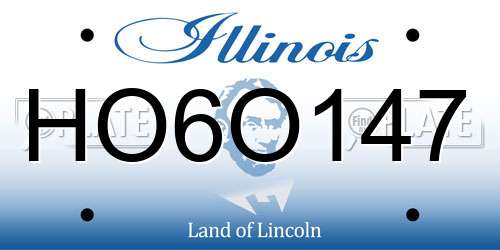 HO6O147 Illinois License Plate