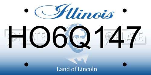 HO6Q147 Illinois License Plate