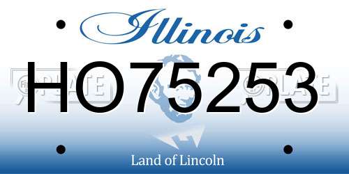 HO75253 Illinois License Plate
