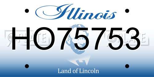 HO75753 Illinois License Plate