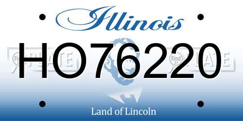 HO76220 Illinois License Plate