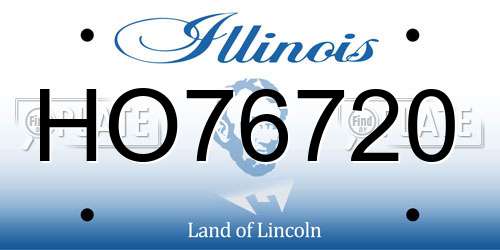 HO76720 Illinois License Plate
