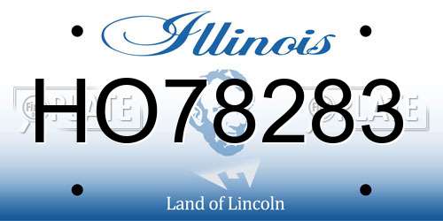 HO78283 Illinois License Plate