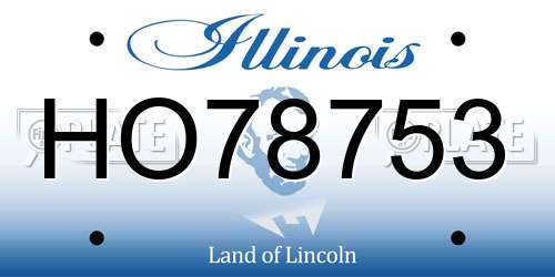 HO78753 Illinois License Plate