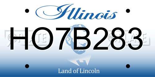 HO7B283 Illinois License Plate