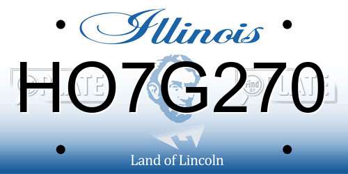 HO7G270 Illinois License Plate