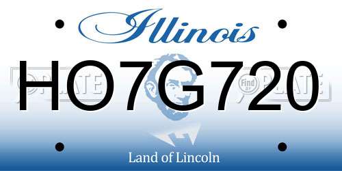 HO7G720 Illinois License Plate