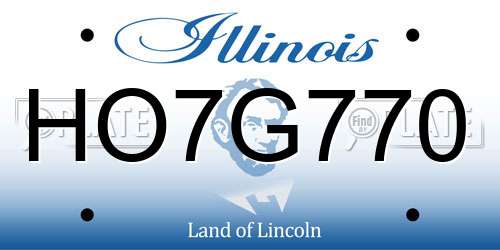 HO7G770 Illinois License Plate