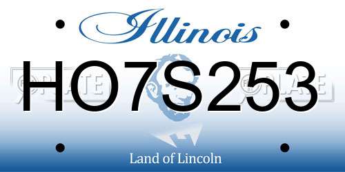 HO7S253 Illinois License Plate