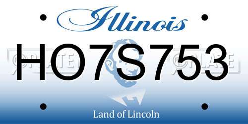 HO7S753 Illinois License Plate
