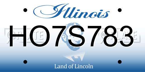 HO7S783 Illinois License Plate