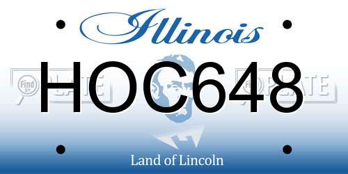HOC648 Illinois License Plate