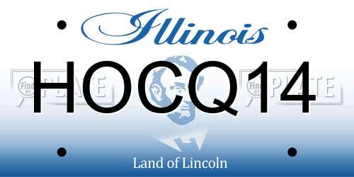 HOCQ14 Illinois License Plate
