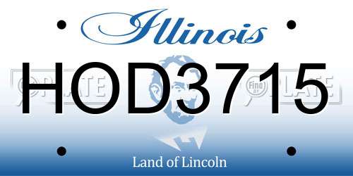 HOD3715 Illinois License Plate