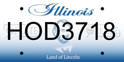 HOD3718 Illinois License Plate