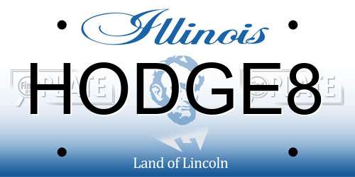 HODGE8 Illinois License Plate