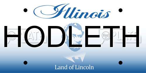 HODLETH Illinois License Plate